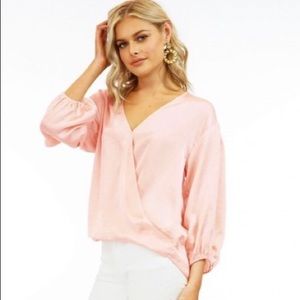 Veronica M 💕💕 Blush Sateen Ballon Sleeve Top